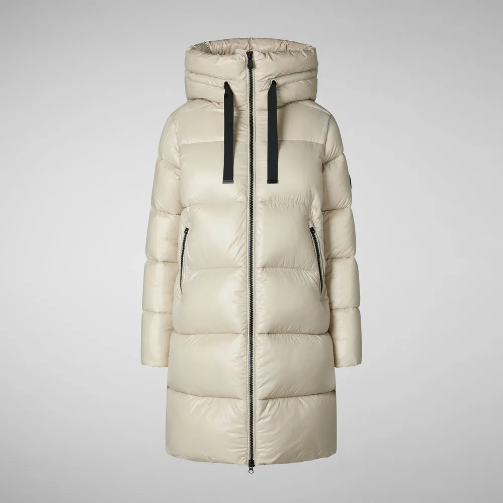 Women's Isabel Hooded Puffer Coat in Rainy Beige